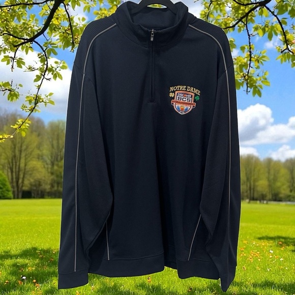 NEW Cutter & Buck Notre Dame 2013 National Championship Navy Quarter Zip XXXL - Picture 1 of 10